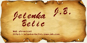 Jelenka Belić vizit kartica